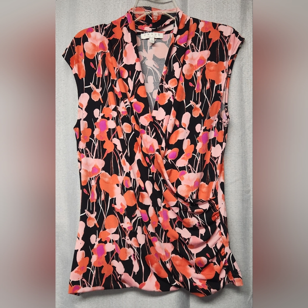 CHAUS New York Floral Blouse - Women's L Large